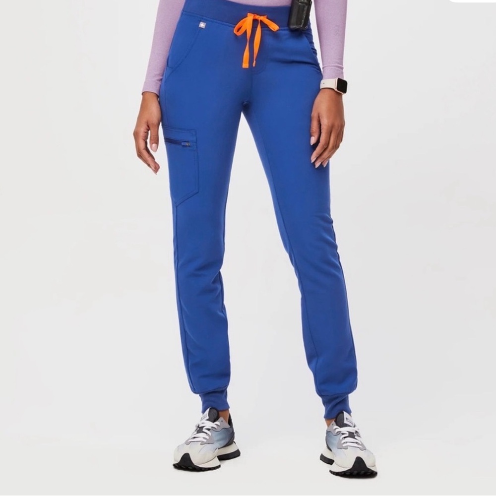 Figs winning Blue Joggers with Orange Drawstring